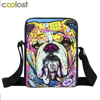 Dog Mini Messenger Bags,  Kids School Bags, Bookbag, Travel Bag, Backpack, Labrador, Rottweiler, Border Collies,   Women  Girls