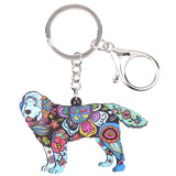 Newfoundland Key Chain Key Ring,  Acrylic Animal Jewelry, Charm, Pendant, 6 Variations