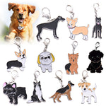 Mini Pet Dog Puppy Collar Pet Identity Tag, Great Dane, German Shepherd, French Bulldog, Hanging Accessory