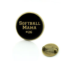 I Love Softball, Glass Art, Sports Lover Jewelry, Badge, Pins, Events Gifts, 9 Variations