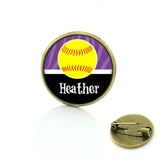 I Love Softball, Glass Art, Sports Lover Jewelry, Badge, Pins, Events Gifts, 9 Variations