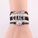 Infinity Love Softball Bracelet, Softball Charm, Leather Wrap, 16 Variations