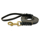 Braided Real Leather Dog Leash, Walking, Training, Leads, German Shepherd 1.6cm width