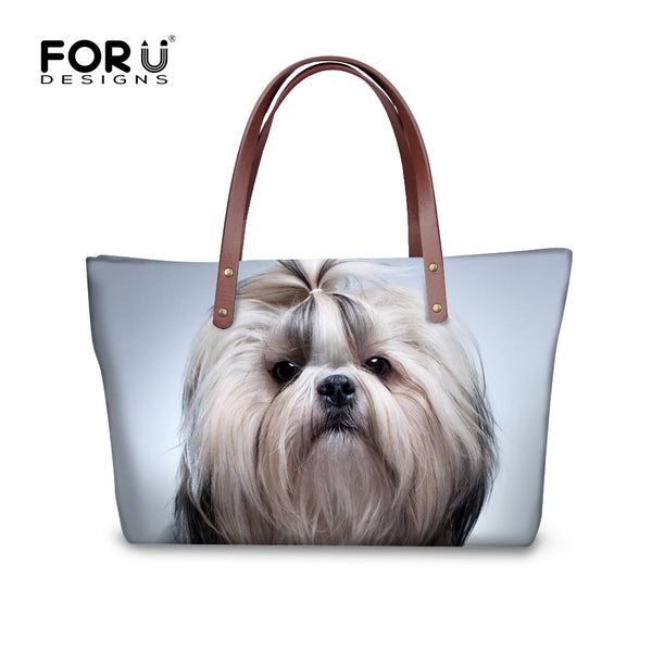 Shih Tzu Handbags, Shoulder Bags, 3D Printing, Large Tote Bag, Bolsas Femininas