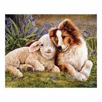 German Shepherd DIY Diamond Painting Cross Stitch Kit For Wall Decor, 15 Sizes