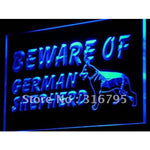 Beware of German Shepherd, LED Neon Light Sign, On/Off Switch, 20+ Colors, 5 Sizes