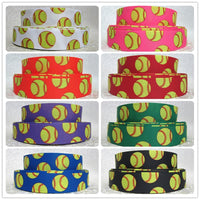 Softball Printed Ribbon, 16mm 22mm 25mm 38mm 50mm 75mm, 50yards/roll, FREE Shipping