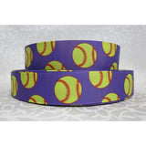 Softball Printed Ribbon, 16mm 22mm 25mm 38mm 50mm 75mm, 50yards/roll, FREE Shipping