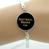 Keep Calm and Love Softball Bracelet, Glass Cabochon, Sports Lovers Gifts, 9 Variations