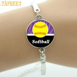 Keep Calm and Love Softball Bracelet, Glass Cabochon, Sports Lovers Gifts, 9 Variations