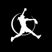 Softball Silhouette Vinyl Car Sticker, 11.6 CM*12.8 CM, Black/Silver, 2 Colors, FREE Shipping