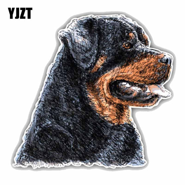 Rottweiler Dog Head PVC Car Sticker, 14CMx14CM