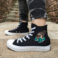 Shih Tzu, Pug, French Bulldog Wen Original Design High Top Woman Canvas Casual Shoes White Black Man Sneakers