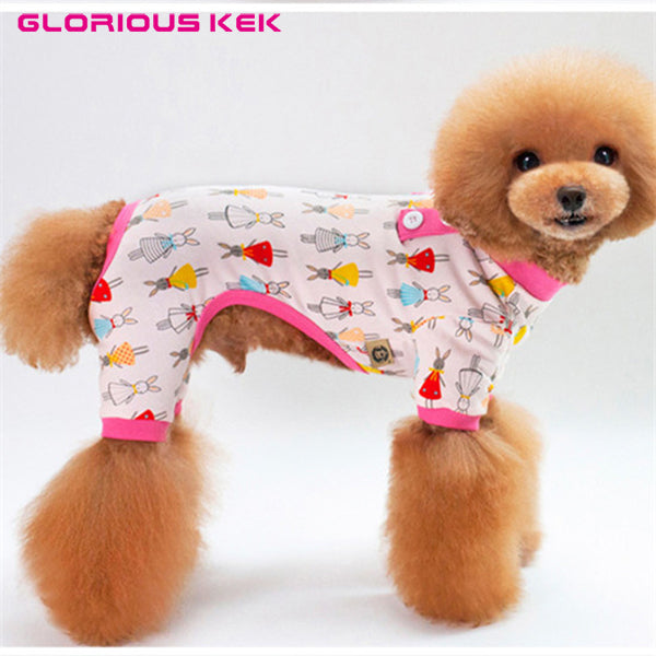 Dog Clothes, Jumpsuit, Cotton Dog Pajamas, Four-Leg Warm Clothes for Dogs, Shih Tzu, Yorkie Clothes