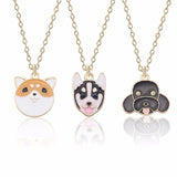 Cute Dog Necklace For Women Animals Puppy Doggy Pendant Kawaii Shiba Inu Husky Poodle Necklaces&Pendants Christmas Xmas Jewelry