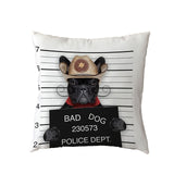 Bad Dogs Cushion Covers French Bulldog Pug Poodle Pillow Cover 45*45cm Polyester Peach Skin Pillowcase Home Sofa Chair Decorate