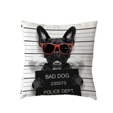 Bad Dogs Cushion Covers French Bulldog Pug Poodle Pillow Cover 45*45cm Polyester Peach Skin Pillowcase Home Sofa Chair Decorate