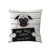 Bad Dogs Cushion Covers French Bulldog Pug Poodle Pillow Cover 45*45cm Polyester Peach Skin Pillowcase Home Sofa Chair Decorate