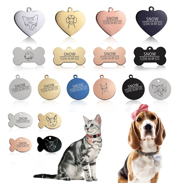 Dog ID Tag, Free Engraving. Dog Collar, Dog Charm,