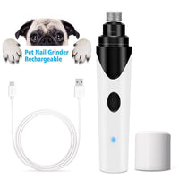Pet Nail Grinder, Rechargeable, USB Charging, Nail Clippers, Ultra Quiet, Electric Nail Grooming Trimmer Tools