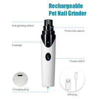 Pet Nail Grinder, Rechargeable, USB Charging, Nail Clippers, Ultra Quiet, Electric Nail Grooming Trimmer Tools