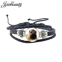 Rottweiler Glass Cabochon Bracelet, Sheltie, Shar Pei Dog, Multilayer Leather Bracelet, Fashion Accessories, Jewelry