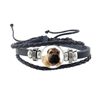 Rottweiler Glass Cabochon Bracelet, Sheltie, Shar Pei Dog, Multilayer Leather Bracelet, Fashion Accessories, Jewelry