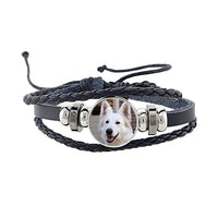Rottweiler Glass Cabochon Bracelet, Sheltie, Shar Pei Dog, Multilayer Leather Bracelet, Fashion Accessories, Jewelry