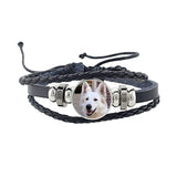 Rottweiler Glass Cabochon Bracelet, Sheltie, Shar Pei Dog, Multilayer Leather Bracelet, Fashion Accessories, Jewelry