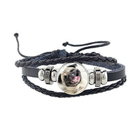 Rottweiler Glass Cabochon Bracelet, Sheltie, Shar Pei Dog, Multilayer Leather Bracelet, Fashion Accessories, Jewelry