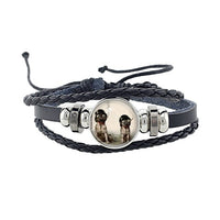 Rottweiler Glass Cabochon Bracelet, Sheltie, Shar Pei Dog, Multilayer Leather Bracelet, Fashion Accessories, Jewelry