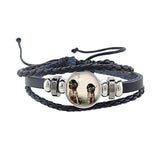 Rottweiler Glass Cabochon Bracelet, Sheltie, Shar Pei Dog, Multilayer Leather Bracelet, Fashion Accessories, Jewelry