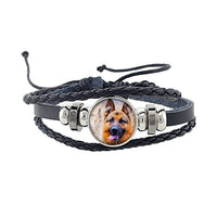 Rottweiler Glass Cabochon Bracelet, Sheltie, Shar Pei Dog, Multilayer Leather Bracelet, Fashion Accessories, Jewelry