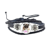 Rottweiler Glass Cabochon Bracelet, Sheltie, Shar Pei Dog, Multilayer Leather Bracelet, Fashion Accessories, Jewelry