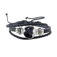 Rottweiler Glass Cabochon Bracelet, Sheltie, Shar Pei Dog, Multilayer Leather Bracelet, Fashion Accessories, Jewelry