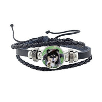 Rottweiler Glass Cabochon Bracelet, Sheltie, Shar Pei Dog, Multilayer Leather Bracelet, Fashion Accessories, Jewelry