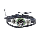 Rottweiler Glass Cabochon Bracelet, Sheltie, Shar Pei Dog, Multilayer Leather Bracelet, Fashion Accessories, Jewelry