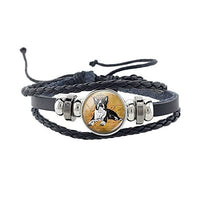 Rottweiler Glass Cabochon Bracelet, Sheltie, Shar Pei Dog, Multilayer Leather Bracelet, Fashion Accessories, Jewelry