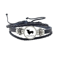 Rottweiler Glass Cabochon Bracelet, Sheltie, Shar Pei Dog, Multilayer Leather Bracelet, Fashion Accessories, Jewelry