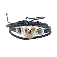 Rottweiler Glass Cabochon Bracelet, Sheltie, Shar Pei Dog, Multilayer Leather Bracelet, Fashion Accessories, Jewelry
