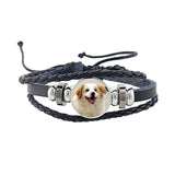 Rottweiler Glass Cabochon Bracelet, Sheltie, Shar Pei Dog, Multilayer Leather Bracelet, Fashion Accessories, Jewelry