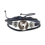Rottweiler Glass Cabochon Bracelet, Sheltie, Shar Pei Dog, Multilayer Leather Bracelet, Fashion Accessories, Jewelry