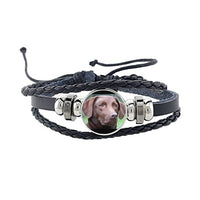 Rottweiler Glass Cabochon Bracelet, Sheltie, Shar Pei Dog, Multilayer Leather Bracelet, Fashion Accessories, Jewelry