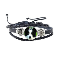 Rottweiler Glass Cabochon Bracelet, Sheltie, Shar Pei Dog, Multilayer Leather Bracelet, Fashion Accessories, Jewelry