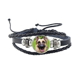 Rottweiler Glass Cabochon Bracelet, Sheltie, Shar Pei Dog, Multilayer Leather Bracelet, Fashion Accessories, Jewelry