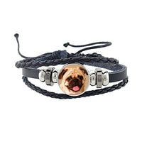 Rottweiler Glass Cabochon Bracelet, Sheltie, Shar Pei Dog, Multilayer Leather Bracelet, Fashion Accessories, Jewelry