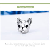 French Bulldog Bracelet, BAMOER 925, Sterling Silver, Loyal Partners, Doggy, Animal Beads, Women Charm, Dog DIY Jewelry SCC315